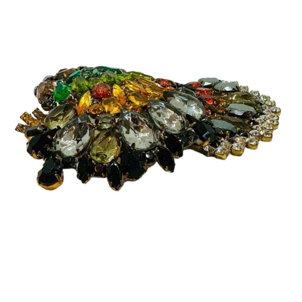 Lilien Czech Large Colorful Turkey Statement Vintage Brooch Pin Thanksgiving EUC